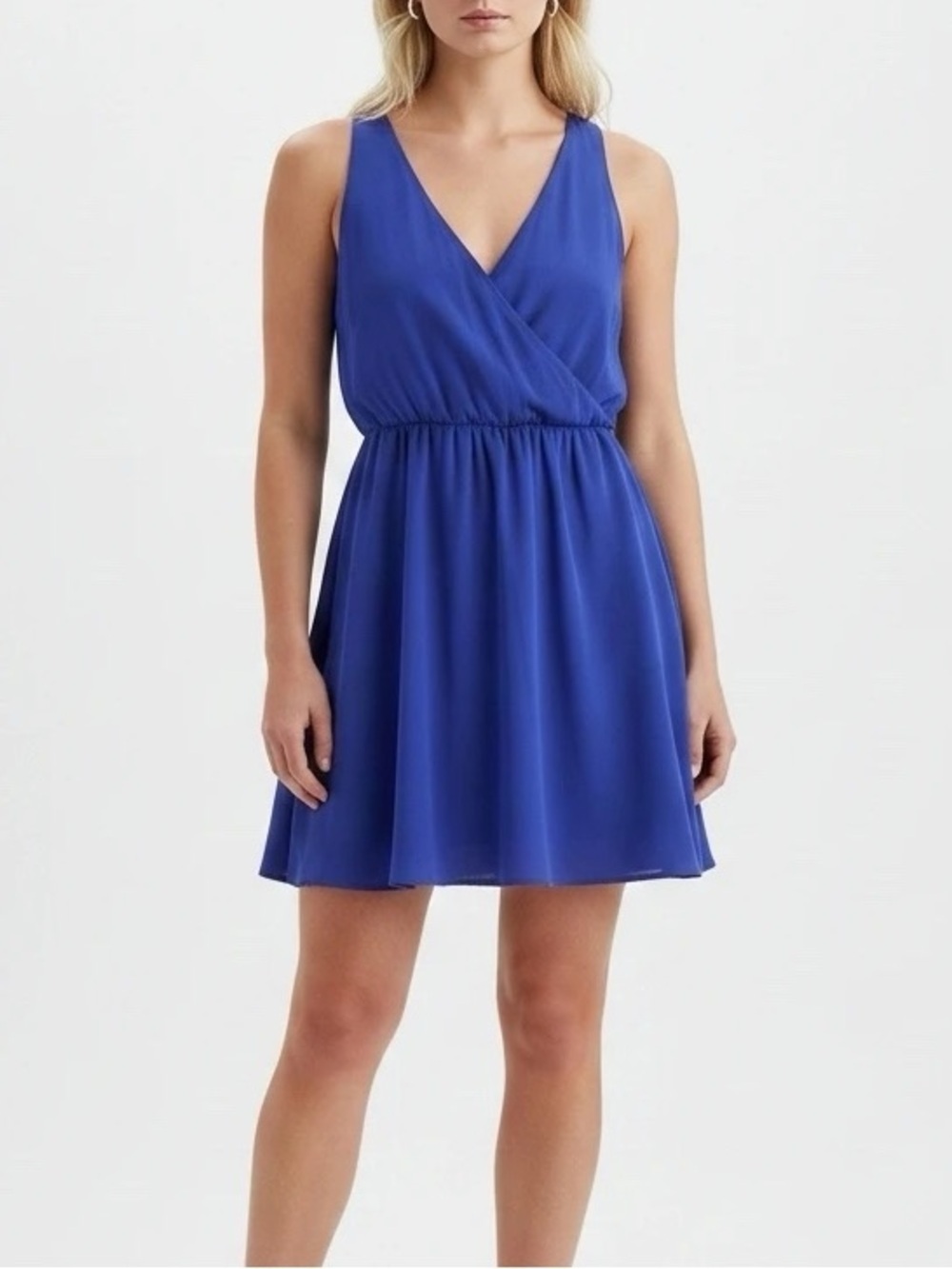 Lush Blue Sleeveless Mini Dress